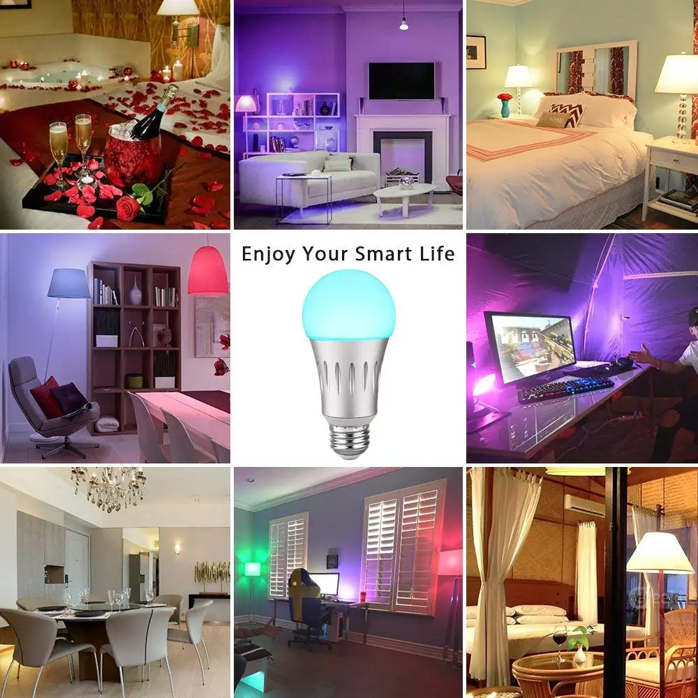 Wifi Smart Light светодиодные лампы 7 Вт 60 E27 600 лм эквивалент затемнения теплый белый