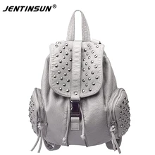 НОВЫЙ пакет заклепки Омывается кожа рюкзак сумки на ремне, досуг сумка ladiesbag мягкие кожаные рюкзаки для девочек-подростков