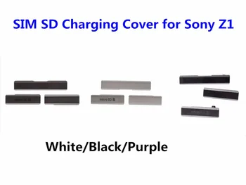 

100% Original New for Sony Xperia Z1 L39H C6903 USB Charging Port Dust Plug Cover + Micro SD Port +SIM Card Port Slot Cover Part