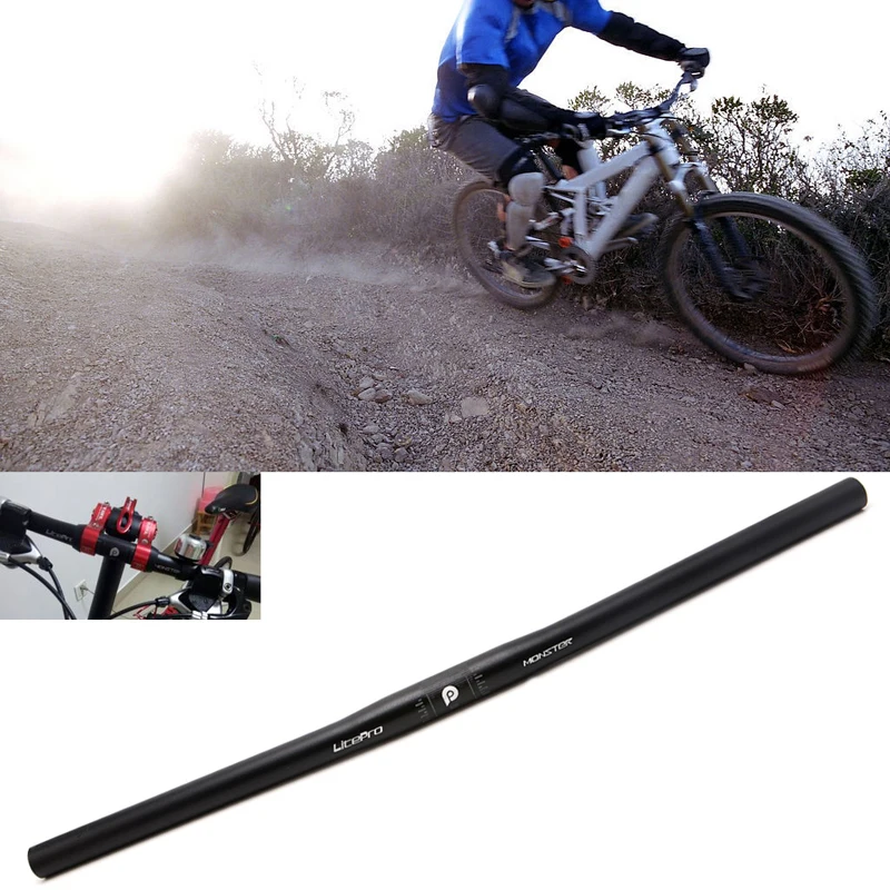 cheap 25.4mm Aluminum Alloy Handlebar Straight Bike MTB Bicycle Riser Flat Handlebar high quality