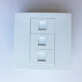 

Durable Wall Panel 86x86mm White Socket With RJ45 Port x 3 For Internet Home Installation Using Good Price