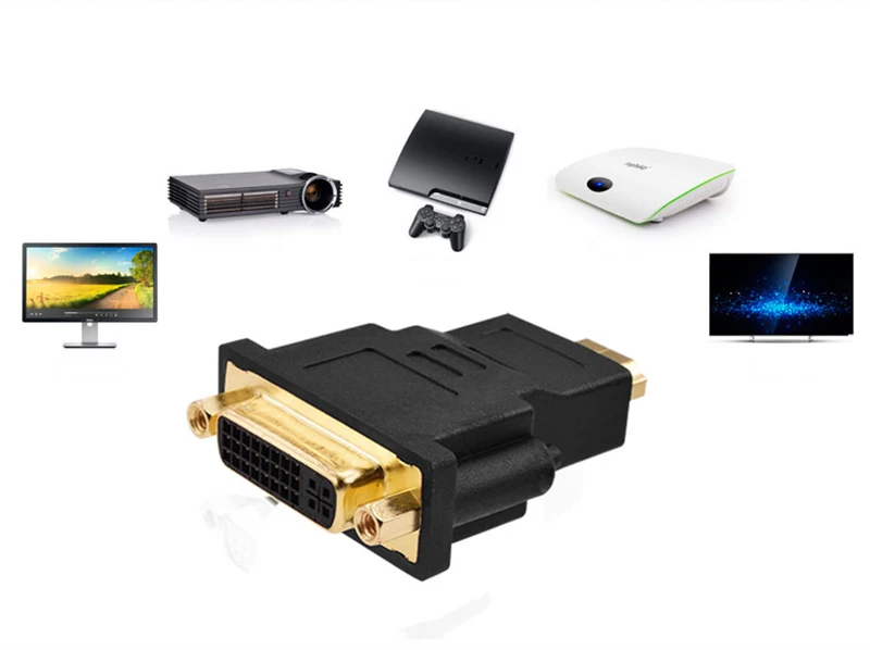 DVI-HDMI конвертер DVI 24+ 5 Male-HDMI Женский конвертер для HDTV ЖК дисплея компьютера dvd-проектор PS3 PS4 tv BOX