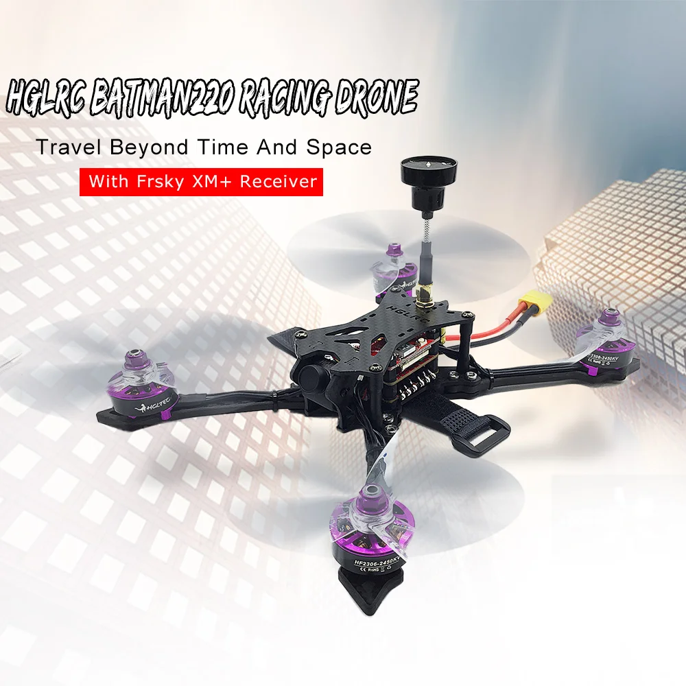 

HGLRC Drone with Camera BATMAN220 220mm 5.8G 48CH 600TVL FPV Racing Drone Professional RC Quadcopter w/ 60A ESC F4 OSD PNP