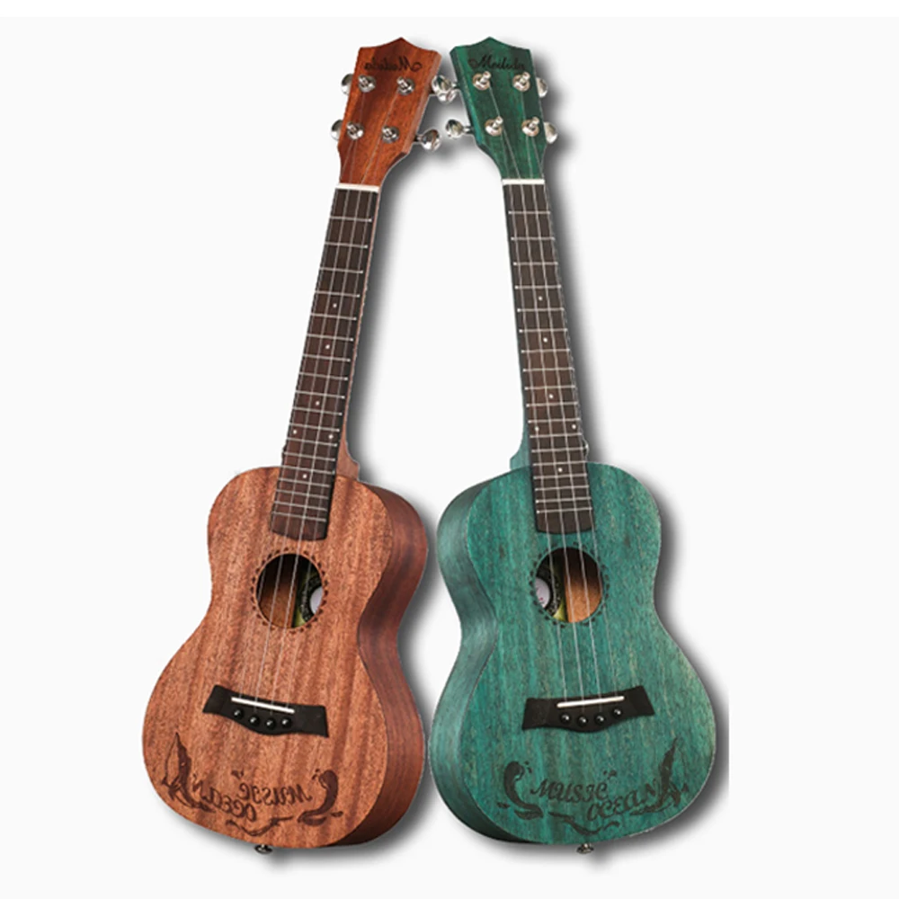 

The New Ukulele High Quality 23 Inch Ukulele Wooden Green Mahogany Hawaiian 4 String Guitar Beginners Practice Gifts UK2333