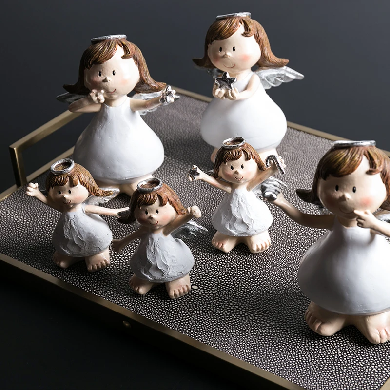 

New Nordic RESIN Home Decoration Angel Girl Artwork Desk Wedding Gifts Beauty Fairy