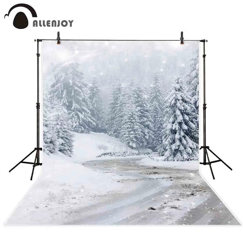 

Allenjoy photography backdrop winter Christmas tree glitter snow scenes background photo photophone photocall studio shoot props