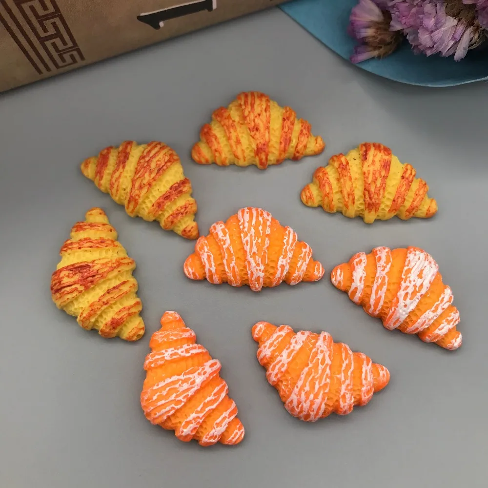 Resin Miniature Bread 10pcs set Simulation food FlatBack Cabochon for Phone Decoration/Dollhouse. Crafts Making