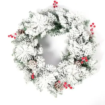 

19.69'' Christmas Wreath Snow Frost Artificial Hanging Wreath Christmas Decor