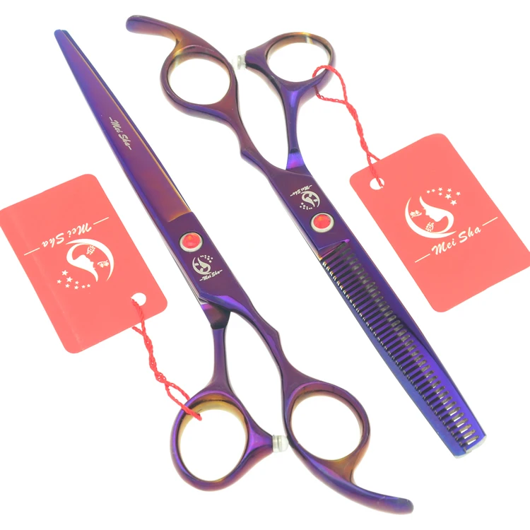 Meisha 7 дюймов фиолетовые ножницы для стрижки волос Thinning ножницы для салона Япония 440c парикмахерские ножницы Инструменты для укладки HA0370