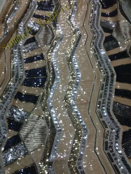 

5 yards Free Shipping Popular Guipure lace with Sequins lace fabric S802 with Sequins