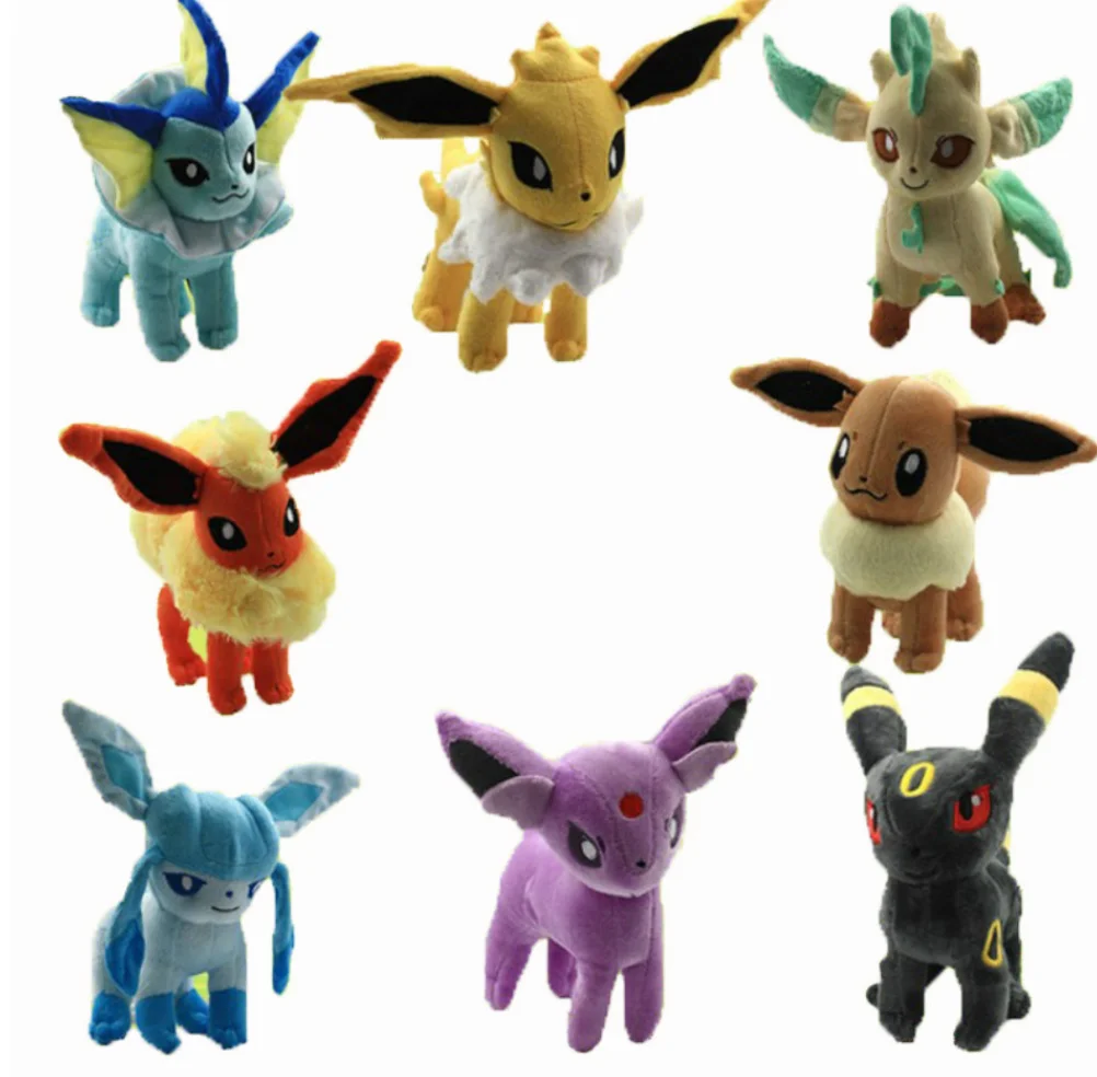 

2018 Free Shipping 8PCS/lot Plush Umbreon Espeon Glaceon Vaporeon Plush toy Figures Toys 20cm Soft Stuffed Anime Cartoon Dolls