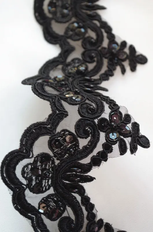3cm Elastic Sequin Ribbon, Sequin Border Ribbon Trim