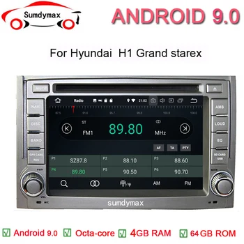 

4G SIM LTE Octa Core Android 9.0 Car DVD player GPS Navi for Hyundai H1 Grand Starex 2011-2012 4GB RAM 64GB ROM support DAB+