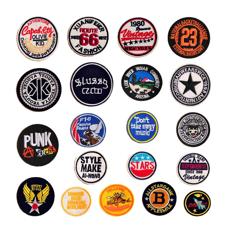 

(20 Style) 1 PCS Letters Parches Embroidery Iron on Patches for Clothing DIY Stripes Clothes Badge Stickers Universe Applique