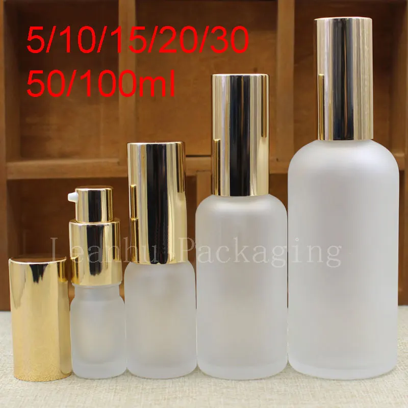 

5ml 10ml 15ml 20ml 100ml Transparent Frosting Glass Bottle Mists Spray Perfumes Pump Essential Oil Lotion Pump Glass Containers