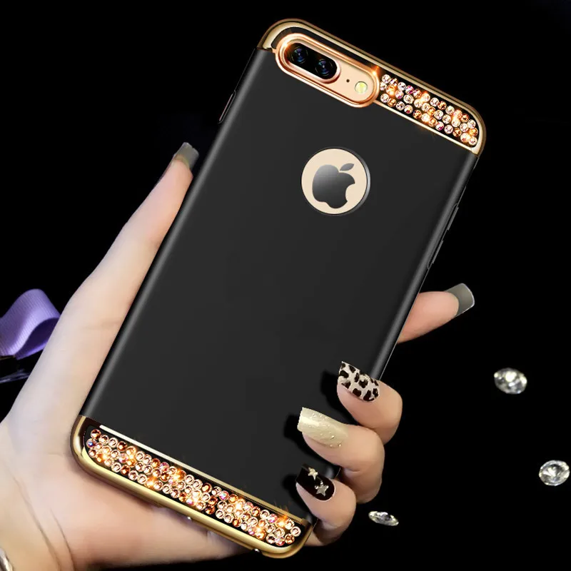 

Anti-knock Bling Mobile phone case for iphone 7 plus Cover PC Hard Jewelled Shell For iphone 8 plus case cover