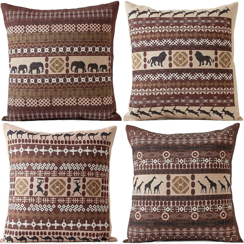 Vintage Cushion Cover Geometric Animal India Pillowcase Cotton Linen Magnificent Indian Style Decorative Pillows Vintage Cushion Cover Geometric Animal India Pillowcase Cotton Linen Magnificent Indian Style Decorative Pillows