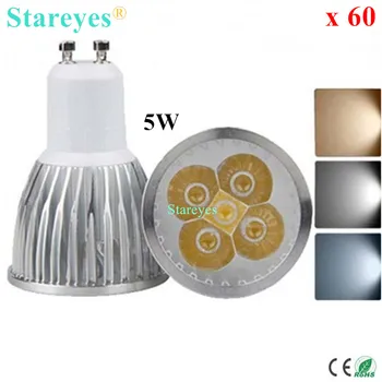 激安 60 ピース調光対応 5 ワット GU10 E14 MR16 E27 B22 GU5.3 LED スポットライト LED ダウンライト LED ランプ LED 電球 Led つりランプ Led ライト照明