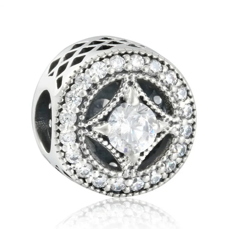 Autumn Collection 100% 925 Sterling Silver with clear cubic zirconia charm beads Fit Original Brand Charms Bracelet | Украшения и