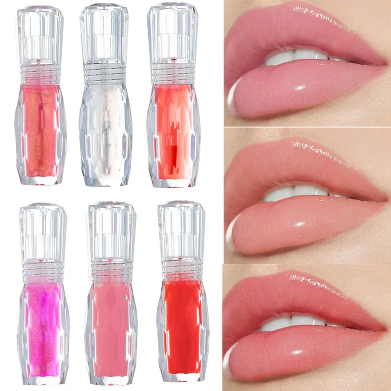 

Liquid Lipstick Natura Moisturizing Lip Gloss Natural Mint Clear Lip Gloss Glitter Lip 2019 Hot and New 3D Crystal