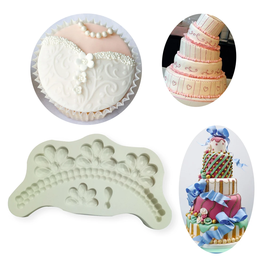 Soap Mould 1PC Pearl Diamond Necklace Shape Fondant Molds
