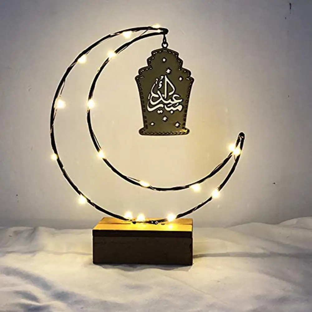 

45# New Stylish Muslin Ramadan LED Tag Moon Light Home Art Craft Xmas Festival Celebration Home Decor