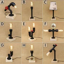 Художественный Декоративный Деревянный винтажный Настольный Светильник E27 лампочка лампа для чтения водопроводных труб, Настольный светильник, светодиодный светильник, тканевый абажур, деревянный