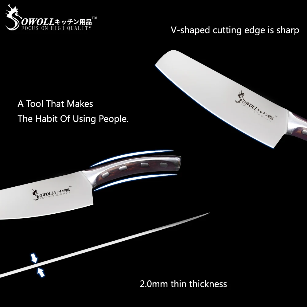 SOWOLL 4cr14mov Stainless Steel Kitchen Knives Chopping Kitchen Knife Resin Fibre Handle Meat Cleaver Cooking Accessories SOWOLL 4cr14mov Stainless Steel Kitchen Knives Chopping Kitchen Knife Resin Fibre Handle Meat Cleaver Cooking Accessories