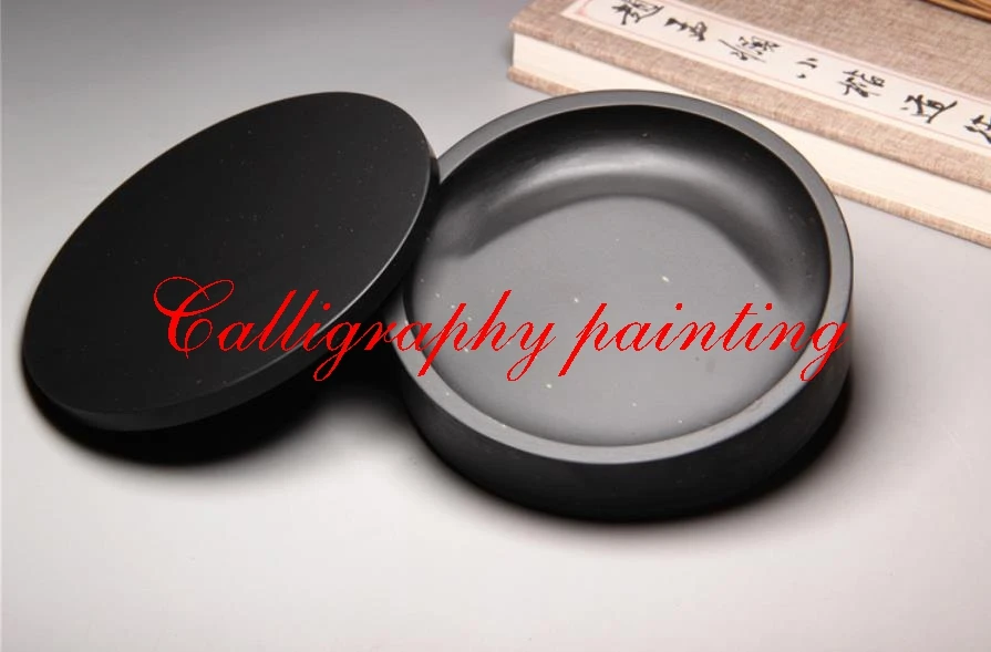 

1pc She Ink Stone Venus Round Inkstone with cover Inkslab Calligraphy Painting Tool 12.8x3.3cm