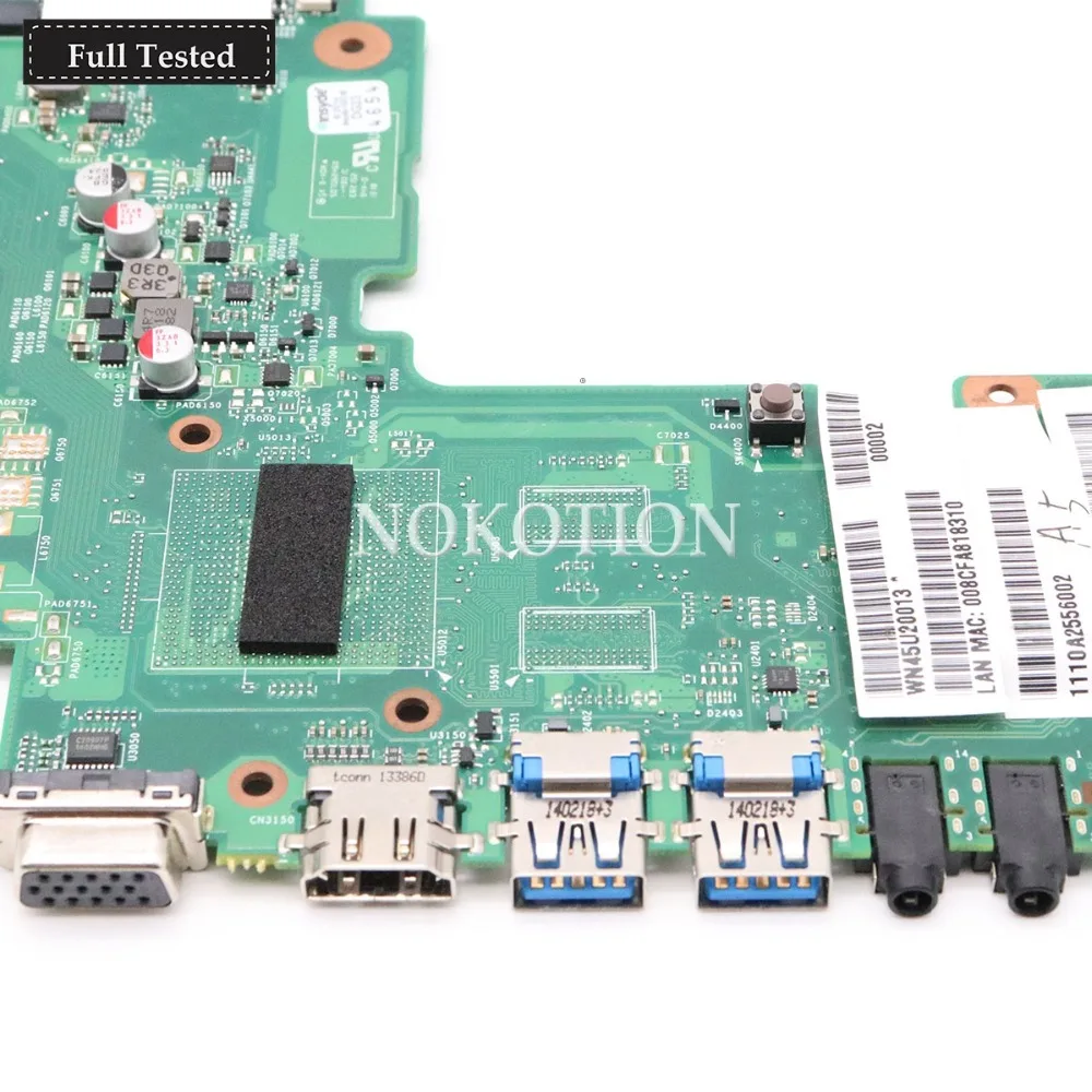 NOKOTION 1310A2556002 V000318020 الرئيسي مجلس لتوشيبا S50 اللوحة المحمول A6-5345M CPU DDR3L اختبار كامل