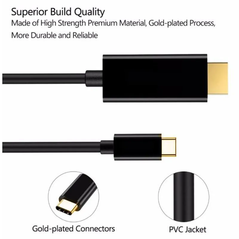 Usb type C к HDMI адаптер USB 3,1 USB-C к HDMI адаптер мужчин и мужчин конвертер для MacBook2016/huawei Matebook/Smasung S8