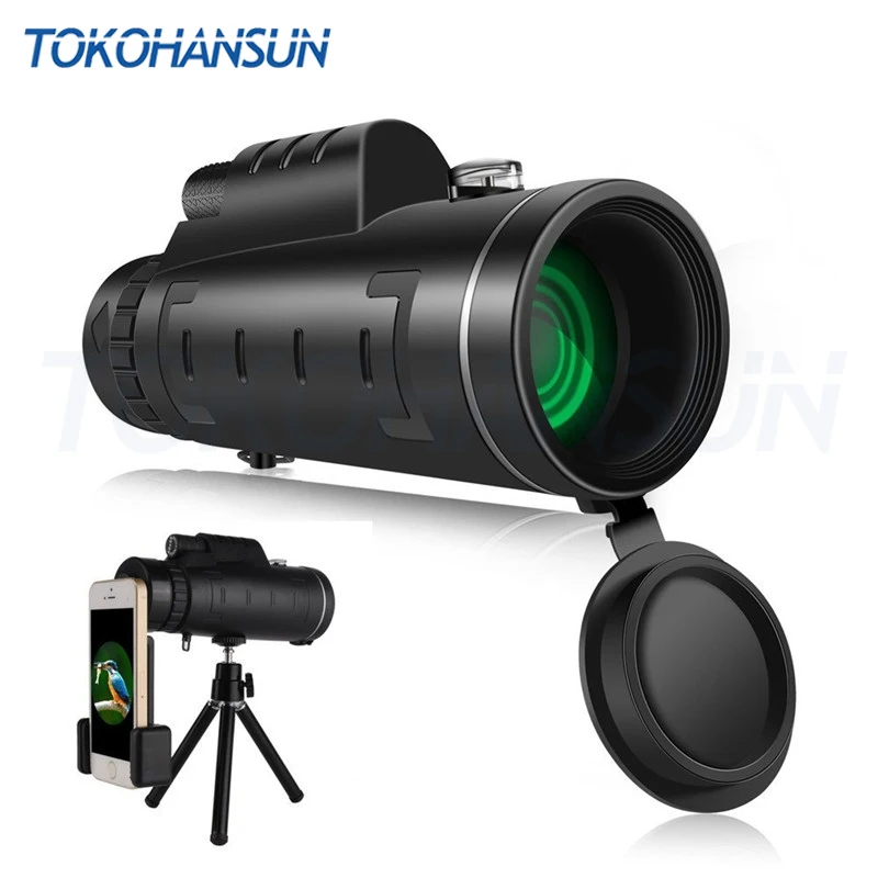 TOKOHANSUN 40x60 التكبير المحمول هاتف محمول عدسة أحادي نطاق للماء أحادي العين تلسكوب مع كليب و ترايبود ل فون