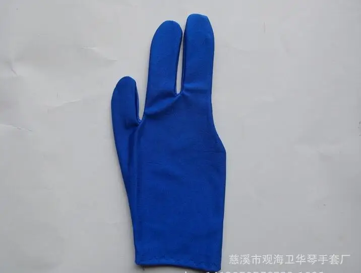 Хорошие эластичные бильярдные перчатки с тремя пальцами, противоскользящие перчатки для снукера, аксессуары для снукера и бильярда - Цвет: Синий