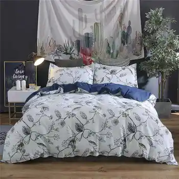 

Bedding Set Comforter Queen King Size Flowers And Plants Rural Full Roupa De Cama casal Audlte Red Gray Small Flower XHS0052