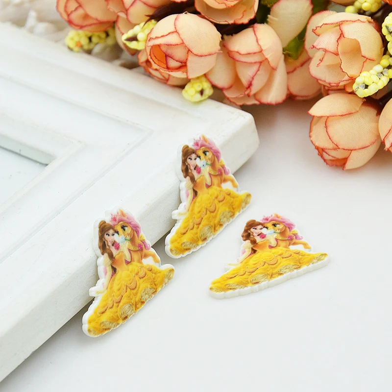 

Kawaii cartoon flat back planar resin Beauty and the Beast Belle Figurine fairy decoration craft DIY hair accessories SXYR