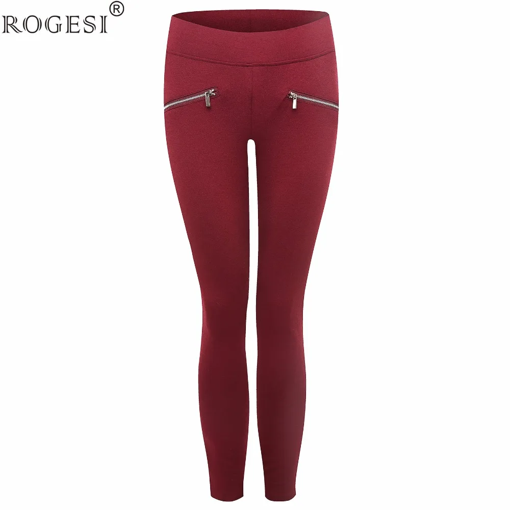 2018 Skinny Trousers Solid Bottom Slim Women Pants Tight Casual Zippers Front Camouflage Pants