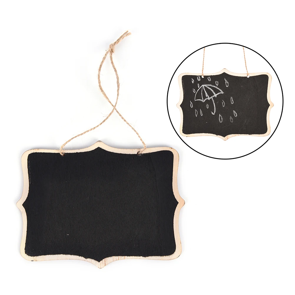 1pcs 12*16*0.25cm wooden wall-mount Black board with rope/Wood Blackboard memo/Message HOT Presentation Boards |