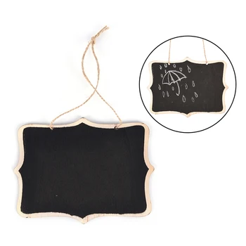 

1pcs 12*16*0.25cm wooden wall-mount Black board with rope/Wood Blackboard memo/Message board HOT Presentation Boards