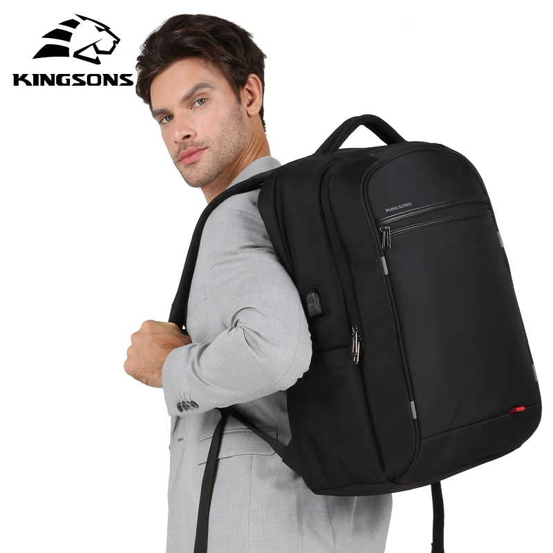 Kingsons большой емкости USB порт Зарядка для мужчин 17 дюймов ноутбук рюкзаки для подростков Мода Мужской Mochila досуг путешествия рюкзак