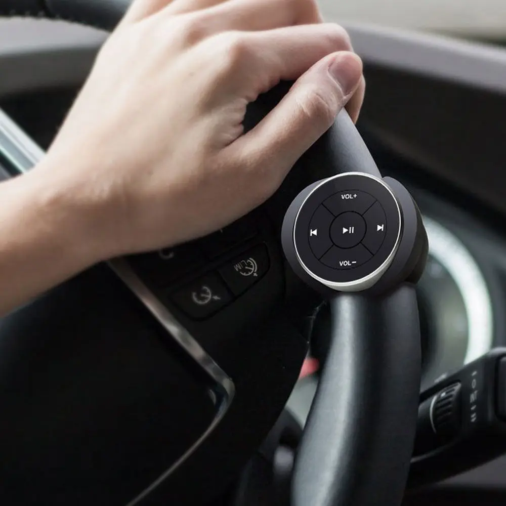 Hot Wireless Bluetooth Remote Control Media Button for Car Steering Wheel Motorcycle Bike Handlebar for iPhone 5 6 7 for Samsung