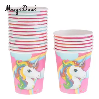 

20 Pieces Rainbow Unicorn Paper Drinking Cups Wedding Birthday Party Disposable Tableware