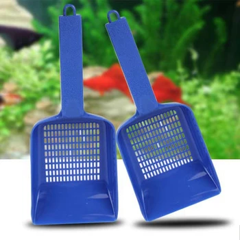

Plastic Aquarium Gravel Scooper Fish Tank Multihole Bottom Sand Cleaning Shovel Blue