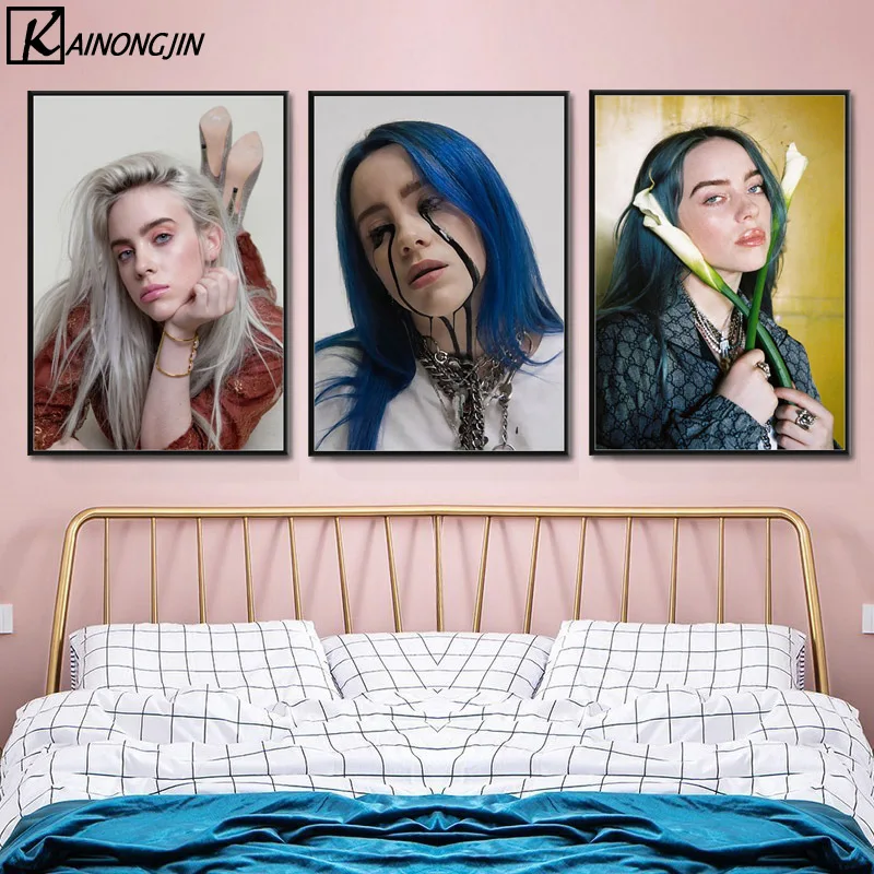 

Posters and Prints Billie Eilish Wall Art Young Music Star Sexy Girl Poster Canvas Painting Room Decorative Home Decor