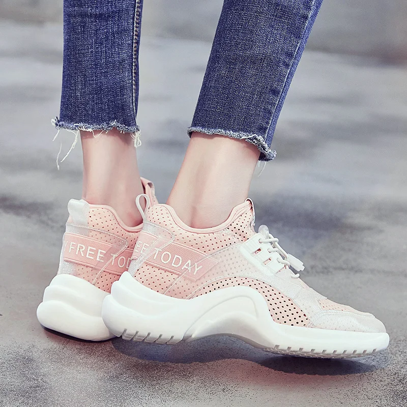 

2018 Ulzzang harajuku powder shoes female web celebrity and Korean version of exercise student autumn powder sneakers shoes 5