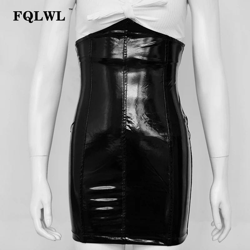 FQLWL Faxu Latex Pu Leather Skirt For Woman Zipper Black/High Waisted/Pencil Skirts Womens Autumn Wrap Sexy Mini Skirt Female FQLWL Faxu Latex Pu Leather Skirt For Woman Zipper Black/High Waisted/Pencil Skirts Womens Autumn Wrap Sexy Mini Skirt Female