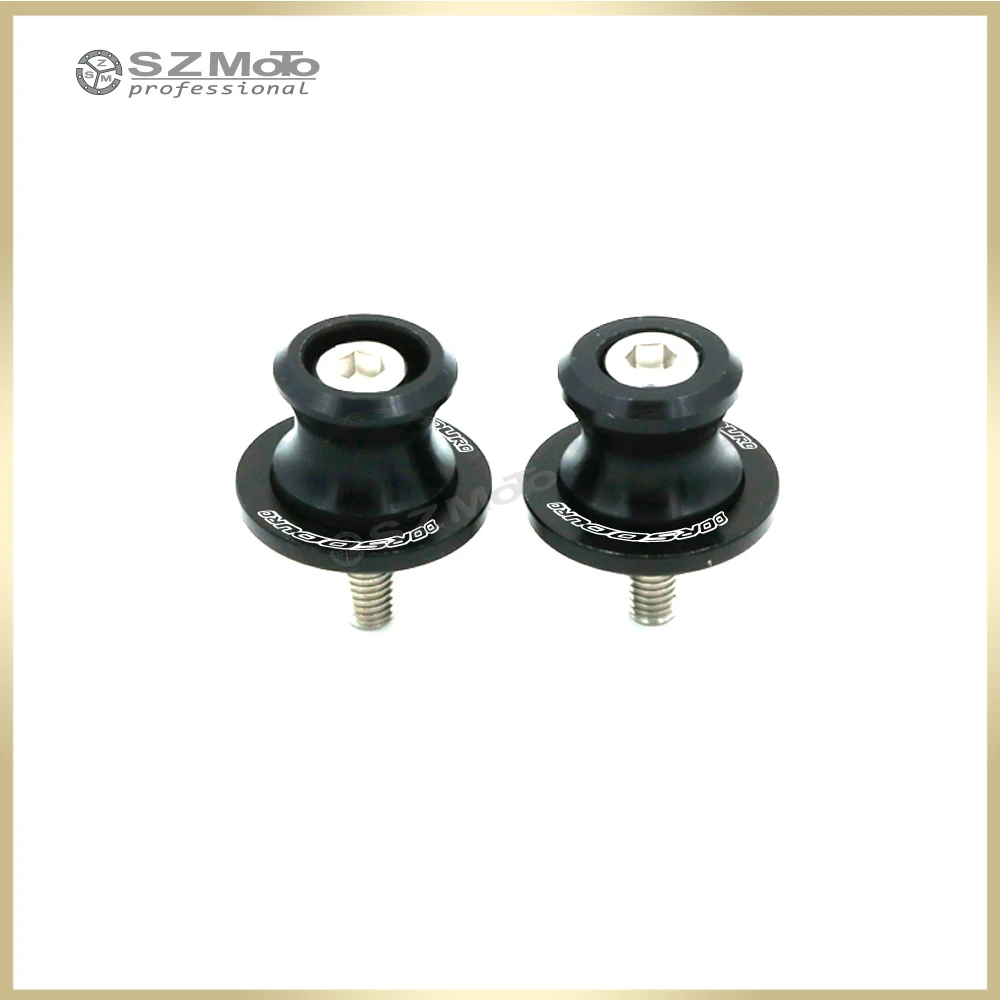 SWINGARM SPOOLS PADDOCK BOBBINS FITS APRILIA SMV1200 DORSODURO 2011-2012 BLACK
