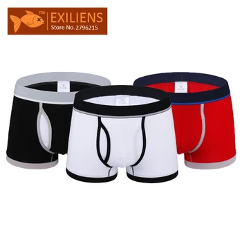 

[EXILIENS] Man Boxers 3 Pcs\Pack Brand Men Underwear Fashion Men's Short Sexy Cotton Colorful Solid Male Underpants Size M-3XL