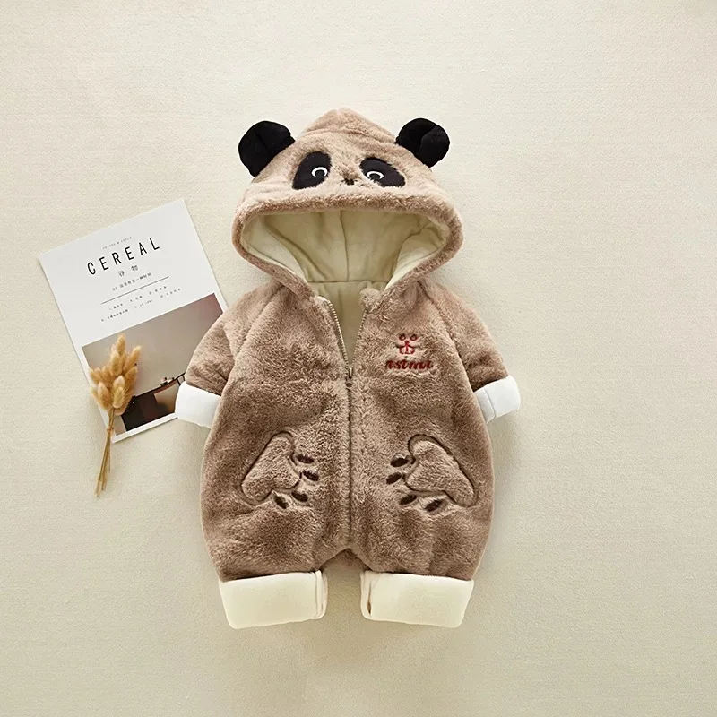 

Bnwige Boys Girls Jumpsuit 2018 Fashion Romper Suit Cartoon Bear Winter Home Wear Warm Cute Pajamas Cashmere Overall 24M size