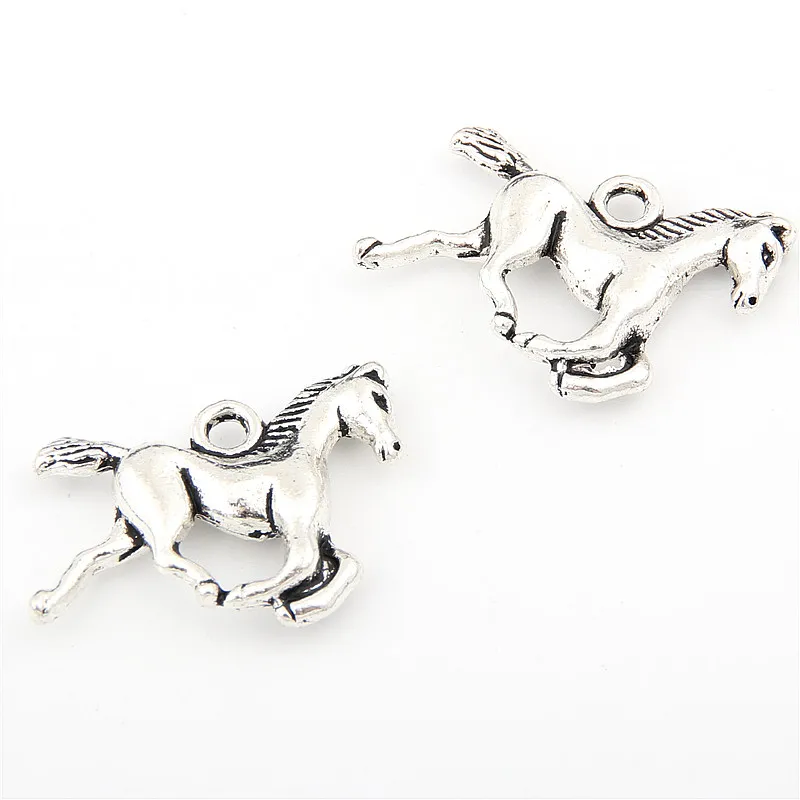 25 шт. тибетские серебряные животные подвеска в виде лошади ювелирных изделий DIY Шарм ручной работы ремесла A2418