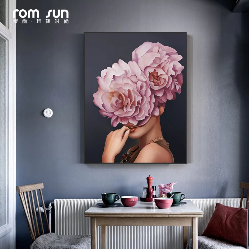 

Modern Abstract Painting flower Angel Picture Art Decoration Home Decor Modular Painting Wall Tableau Print Postmodern Triptych